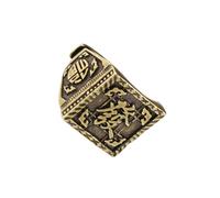 Qcbuegof Anelli vintage in ottone ricchezza gioielli antichi fatti a mano con patina invecchiata per gli uomini retrò da collezione accessorio unico ottone vintage, Misura unica, come descritto, come