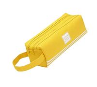 Qcbuegof Astuccio per matite di grande capacità, astuccio da viaggio, astuccio in tela, sacchetti per trucchi da viaggio, per studenti, donne, scuola, scatola per penne di grande capacità, Giallo