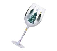 Qcbuegof Bicchiere da vino con motivo natalizio, elegante e alto, per bevande decorative, per feste, uso