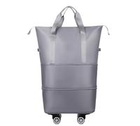 Qcbuegof Borsa Da Viaggio Impermeabile Di Moda Con Ruote Rimovibili Pieghevole E Allungabile Trapano Sacchetto Bagagli Con Grande Capacità Sacchetto Impermeabile, grigio, Bellezza di massa