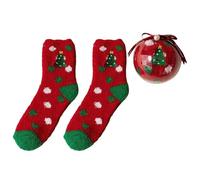 Qcbuegof Calze in pile di Natale con decorazioni per feste regalo, Snowflake Bent Versi, Taglia unica
