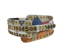 Qcbuegof Cintura elastica in vita per ballerini da palcoscenico, per feste e club, per jeans, borchie, multicolore, Taglia unica