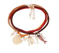 Qcbuegof Collana a tema mare in lega di zinco con ciondolo a forma di tartarughe marine e stelle marine gioielli eleganti accessori per vacanze al mare, Misura unica, come descritto, come descritto