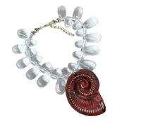 Qcbuegof Collana con ciondolo a forma di conchiglia, leggera, alla moda, per abbigliamento casual e amanti della costa, accessorio per gioielli casual da spiaggia, Misura unica, come descritto, come