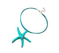 Qcbuegof Collana con ciondolo a forma di stella del mare, realizzata a mano, in resina intrecciata, gioiello di compleanno, per gli amanti dell'anima, con ciondolo a forma di stella marina, Taglia
