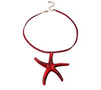 Qcbuegof Collana con ciondolo a forma di stella del mare, realizzata a mano, in resina intrecciata, gioiello di compleanno, per gli amanti dell'anima, con ciondolo a forma di stella marina, Taglia