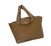 Qcbuegof Coreano Trapuntato Borsa Buffer Borsa Grande Morbido Imbottito Carryall Top Per Le Donne Quotidiano Borsa Della Ferita Essenziale, marrone