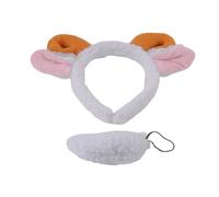 Qcbuegof Fascia e coda di pecora, costume cosplay per bambini, adulti, Halloween, feste di compleanno, lupo/coniglio, gatti/set per bambini, costume per cosplay purry
