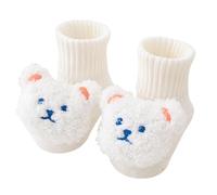 Qcbuegof Fumetto Baby Calzini Bambino 0-3 Non Pieghevole Calzini In Inverno Calzini Caldapiedi Anteriore Calze Fondo Interno Calze Cartoon Calzini Per Bambino, Big White Bear, Small