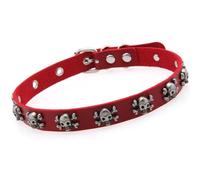 Qcbuegof Girocollo in pelle PU con chiusura regolabile in stile punk con teschio