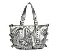 Qcbuegof Moda Punk Rivetti Grande Capacità Pelle PU Borsa a tracolla Crociata fasciatura Cravatte Avambraccio Borsa A Tracolla Pendolare, argento