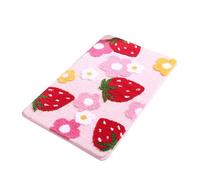 Qcbuegof Morbido modello di fragola floreale bagno tappetino morbido WC tappeti con base non scivolata facile da pulire tappeti da bagno sicuri