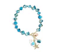 Qcbuegof Pratica collana a forma di conchiglia irregolare fatta a mano gioielli a tema spiaggia naturale catena robusta portatile elegante idee regalo dichiarazione gioielli shell, Misura unica, come