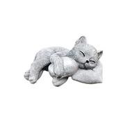 Qcbuegof Scultura commemorativa del gattino fatta a mano Loving Memory Collection Giardino Decorativo Gattino Figurina Outdoor Memorial Scultura