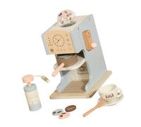 Qcbuegof Set da gioco per bambini Woods Toy Coffee Maker giocattolo per macchina per espresso, set da gioco per bambini, accessori per la cucina, regalo per ragazze e ragazzi