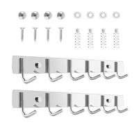 Qcbuegof Set di 2 Acciaio Inox Montaggio A Parete Gancio Salvaspazio Rack Per Bagno Cucina Metallo 32 Cm Vestiti Collina Porta Utensili Gancio