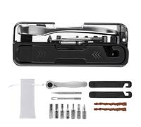 Qcbuegof Set di attrezzi per bicicletta pieghevole compatto con 14 funzioni tra cui chiavi a cricchetto in acciaio e accessori di riparazione pneumatici di emergenza