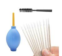 Qcbuegof Set di attrezzi per la pulizia elettronica portatile per altoparlanti, porta di ricarica per auricolari, incluso panno in microfibra, tampone di cotone, custodia da viaggio, collegamento