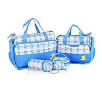 Qcbuegof Set di borse per pannolini di moda Compreso Borsa per il macinino portatile e borsa per bottiglia e pannolini per l'aspettativa della mamma 5pcs Family Borsa da viaggio, b