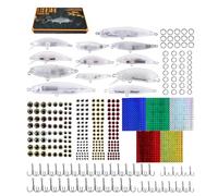 Qcbuegof Set di esche dure Lure Make Supply Fishing Tackle Set di esche a manovella con ganci, anelli divisi, adesivi in plastica