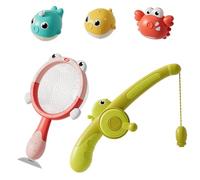 Qcbuegof Set di giocattoli da bagno per bambini, strumento per catturare pesci e animali marini incandescenti per promuovere la coordinazione degli occhi della mano per bambini