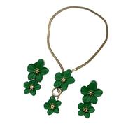 [Qcbuegof] Set di gioielli alla moda per lei versatile primavera calda accessori moda fiore gioielli in lega design confortevole catena da collo accessori gioielli set, フリーサイズ, Come descritto, Nessuna