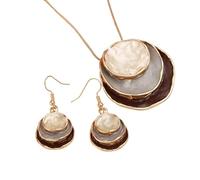 Qcbuegof Set di gioielli da donna con fiore, ciondolo comodo, catena regolabile, adatto per una varietà di set di fiori di abbigliamento, フリーサイズ, Come descritto, Nessuna pietra preziosa