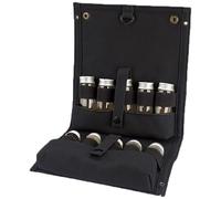 Qcbuegof Set di spezie da viaggio portatile con 10 barattoli per spezie, pieghevoli, per cucinare, grigliate, in lino, per esterni