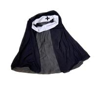 Qcbuegof Suora Abitudini Nero Bianco Religioso Cosplay Strade Testa Cosplay Halloween Costume Copricapo Suora Cappucci