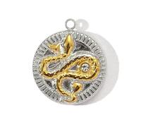 Qcbuegof Trendy Doppio Colore Cuore Stella Farfalla Api Ciondolo In Acciaio Inox 11 Opzioni Eleganti Bordi Liscia Doppio Colore Stella Luna Api Charm Gioielli, Misura unica, come descritto, come