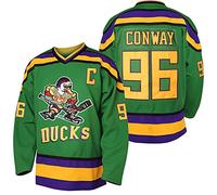 QCBW Uomini Mighty Ducks 33 Greg Goldberg 96 Charlie Conway 99 Adam Banks Cuciti Hockey su Ghiaccio - - 3XL