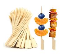 Qcdou 200 spiedini in bambù da 9 cm, bastoncini da cocktail, spiedini di legno, spiedini di frutta, kebab per bambini, spiedini per barbecue, kebab, cocktail, frutta, buffet