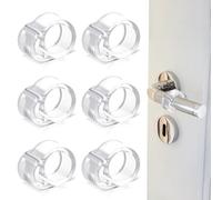 Qcdou Fermaporte Maniglia, 6 Pezzi Proteggi Maniglia Porta, Gommini Maniglie Porte, Trasparente Silicone Ferma Porta, Tampone per Maniglia per Porta per Proteggere le Pareti dei Mobili(B)