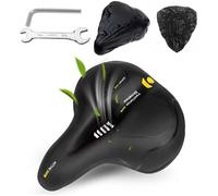 Qcdou Sella per Bicicletta Comoda, Sella Bici in Gel, Uomo Donna Sellino Bicicletta Traspirante Ergonomica per Biciclette da Strada, Sella per Bicicletta Morbido Ampia, Con Copertura Impermeabile
