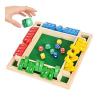 Qcdou Shut the box 2-4 Classico gioco da tavolo in legno, gioco da tavolo in legno con 8 dadi, 8 Dadi Colorati per Adulti Bambini, Giochi da Viaggio/Famiglia e Pub Tradizionali/logica matematica(B)