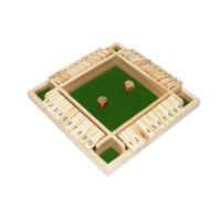 Qcdou Shut The Box Game, Gioco da Tavolo in Legno con 2 Dadi, Gioco di Dadi per 1-4 Giocatori, Età 3 4 5 6 +, Giochi da Tavolo Bambini, Giochi Matematici, per Bambini/Adulti (Verde)