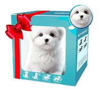 QCDZSW 2025 Nuovo Cane Robot con intelligenza Artificiale Il Mio Cucciolo di Cane Robot Realistico interattivo Intelligente Robot di Peluche Cani for Adulti, Cammina, abbaia e scodinzola(Type B)