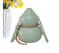 QCDZSW Borsa a tracolla vintage - Borsa a tracolla in pelle Calabash, Borsa a tracolla dal design elegante, Viaggio in palestra for la scuola, Pendolarismo in ufficio(Green)