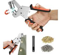 QCDZSW Kit occhielli professionali 2025, kit occhielli portatili con pinze, kit occhielli for impieghi gravosi for tessuto, for teloni, tessuto, pelle, tela(A)