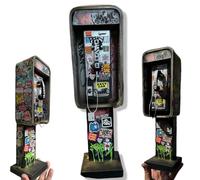 QCDZSW Miniatura di Telefono pubblico Americano in Scala 1:12 for Esposizione di Action Figure, for collezionismo e creazione di Scene, Omaggio alla Storia dei telefoni pubblici Americani(14IN)