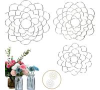 QCDZSW Organizzatore di Griglie Floreali in Acciaio Inossidabile Auxiliaryn, Inserto for griglia Porta-Fiori for Piante e Fiori, organizzatore di Griglie Floreali for fioristi(3pcs Silver-6 Inches)