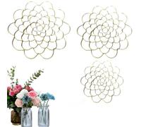 QCDZSW Organizzatore di Griglie Floreali in Acciaio Inossidabile Auxiliaryn, Inserto for griglia Porta-Fiori for Piante e Fiori, organizzatore di Griglie Floreali for fioristi(3pcs Gold-4 Inches)