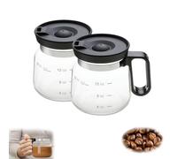QCDZSW Tazza da caffè in vetro da 16 once, forma mini, con comoda impugnatura, stile caffettiera, for tè caldi, cioccolata calda, caffè freddo(2PCS)