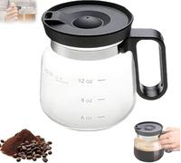 QCDZSW Tazza da caffè in vetro da 16 once, stile caffettiera unica, con coperchio, mini tazze da caffè originali, stile caffettiera for caffè, tè, cioccolata calda(1pcs)