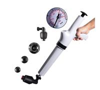 Qcesorib Pompa Stura Scarichi a Pressione con 4 Teste Sostituibili, Stura WC con Barometro, Sturalavandino ad Aria Compressa, Sturalavandini a Pressione, per Disintasare WC Lavello Doccia