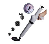 Qcesorib Pompa Stura Scarichi a Pressione con 4 Teste Sostituibili, Stura WC con Barometro, Sturalavandino ad Aria Compressa, Sturalavandini a Pressione, per Disintasare WC Lavello Doccia