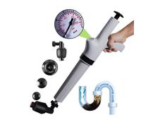 Qcesorib Pompa Stura scarichi a Pressione con 4 Ventose, Stantuffo per WC ad Aria Compressa con Barometro, Sturalavandino ad Aria Compressa Multifunzionale, per WC Lavandino Vasca da Bagno