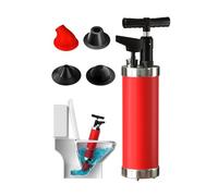 Qcesorib Stura WC ad Alta Pressione, Sturalavandini a Pressione con 4 Ventose, Pompa stura scarichi con Barometro, 4 in 1 Sturalavandino ad Aria Compressa, per Disintasare