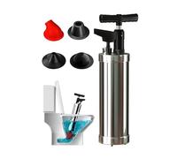 Qcesorib Stura WC ad Alta Pressione, Sturalavandini a Pressione con 4 Ventose, Pompa stura scarichi con Barometro, 4 in 1 Sturalavandino ad Aria Compressa, per Disintasare