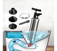 Qcesorib Sturalavandini a Pressione con 4 Ventose, Pompa Stura Scarichi a Pressione con Tubo di Collegamento, Sturalavandino ad Aria Compressa con Manometro Visivo, per WC Lavandino